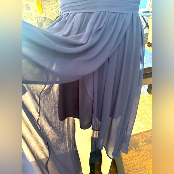 Navy blue sheer evening gown New - Picture 3 of 8